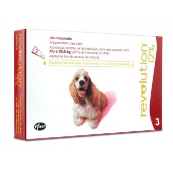 Revolution Cães 10,1 a 20 kg - 1 pipeta Revolution Cães 10,1 a 20 kg - 1 pipeta